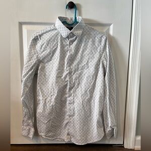 White Pattern Express Dress Shirt